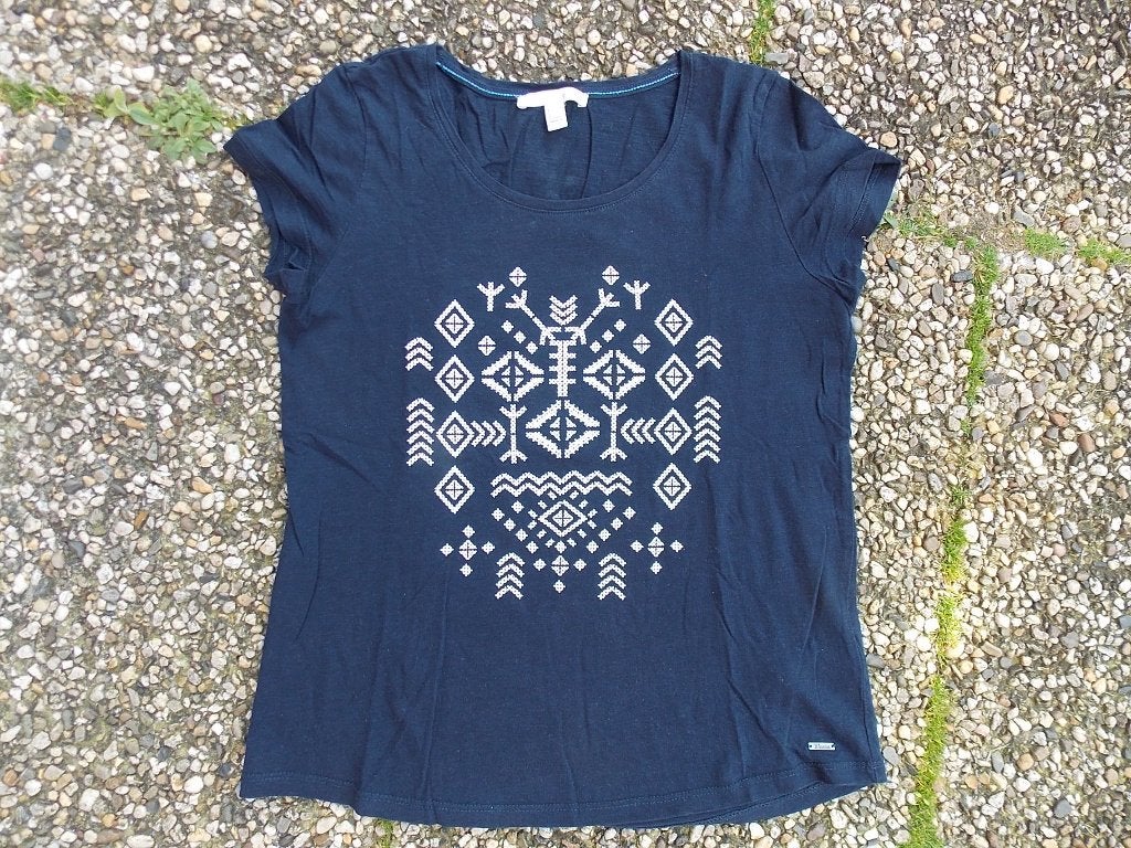 Dames / meisjes shirt tom tailor maat XS, Blauw, Zo goed als nieuw, Korte mouw, Maat 34 (XS) of kleiner