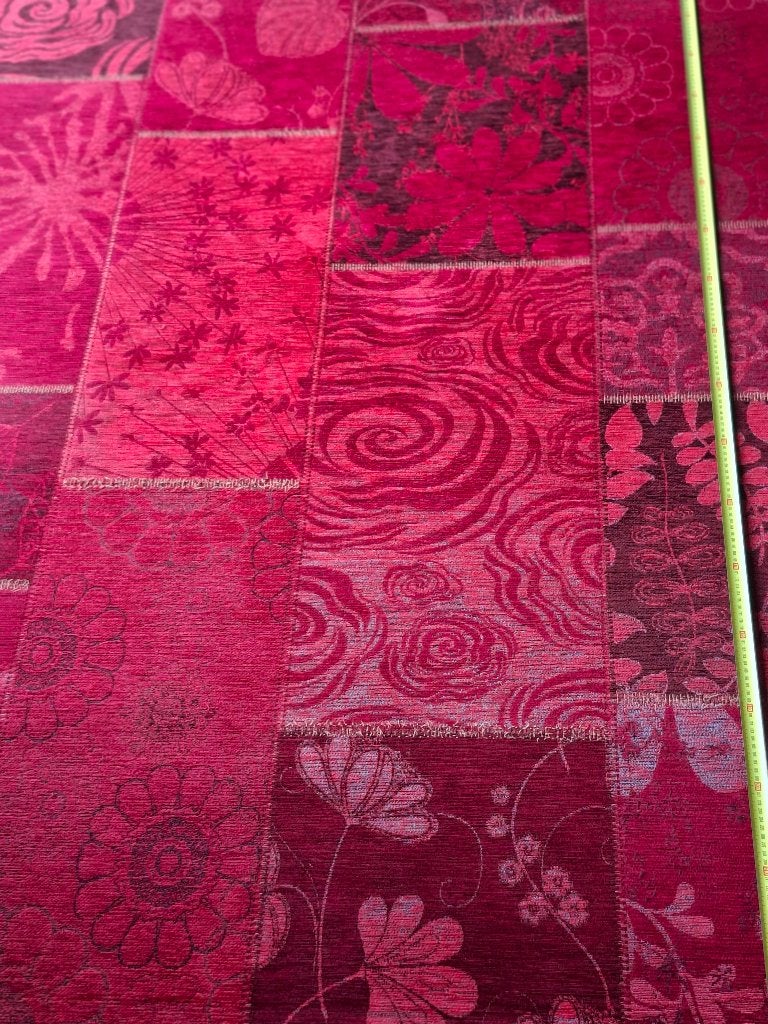 Rood Vloerkleed met Bloemenpatroon - 150x240 cm, Ophalen, Modern, Bloem, Patchwork, 150 tot 200 cm, 200 cm of meer