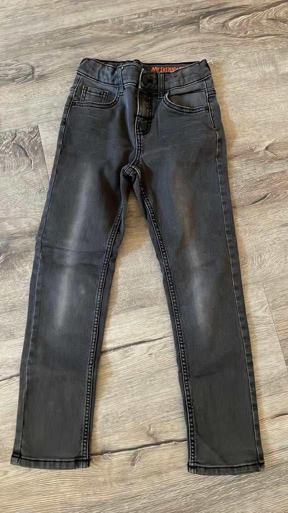 2 x Spijkerbroek Hema skinny fit zwart 128, Ophalen of Verzenden, Gebruikt, Jongen, Broek