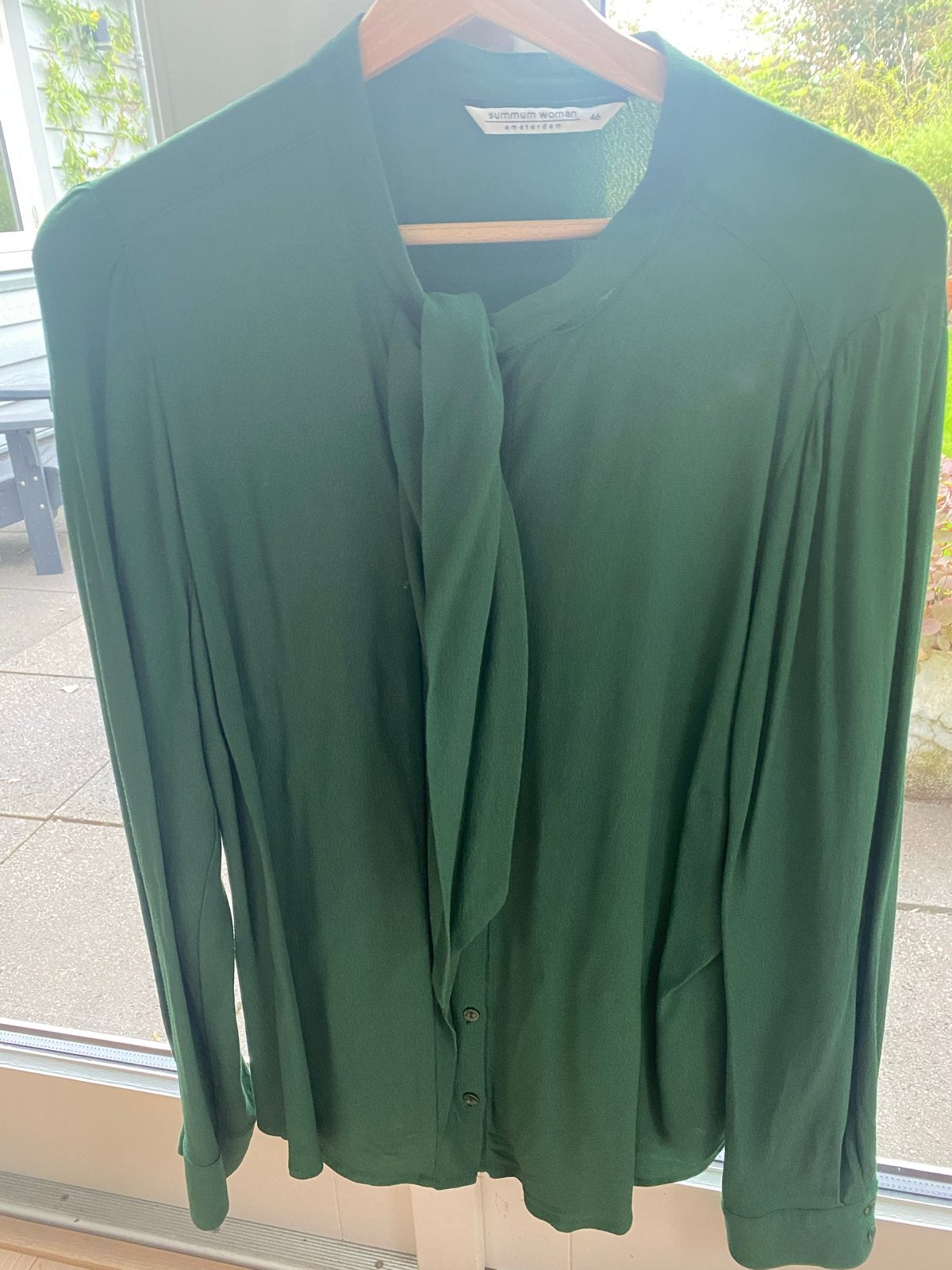 Summum Woman Blouse - Donkergroen met strikdetail, Ophalen of Verzenden, Zo goed als nieuw, Maat 46/48 (XL) of groter, Groen