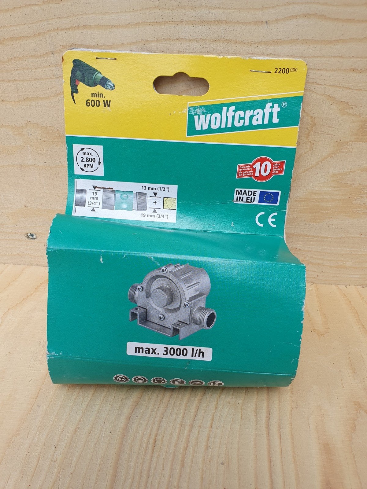 Wolfcraft Boorpomp 3000 l/h - Zelfaanzuigend, Ophalen of Verzenden, Nieuw, Elektrisch, Overige typen
