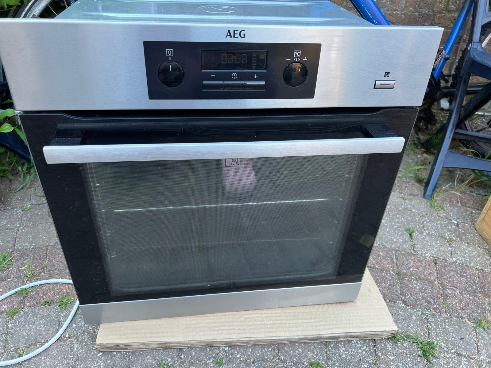 AEG Heteluchtoven - Zilver/Zwart - Zo goed als nieuw, Ophalen, Inbouw, 55 tot 60 cm, 45 tot 60 cm