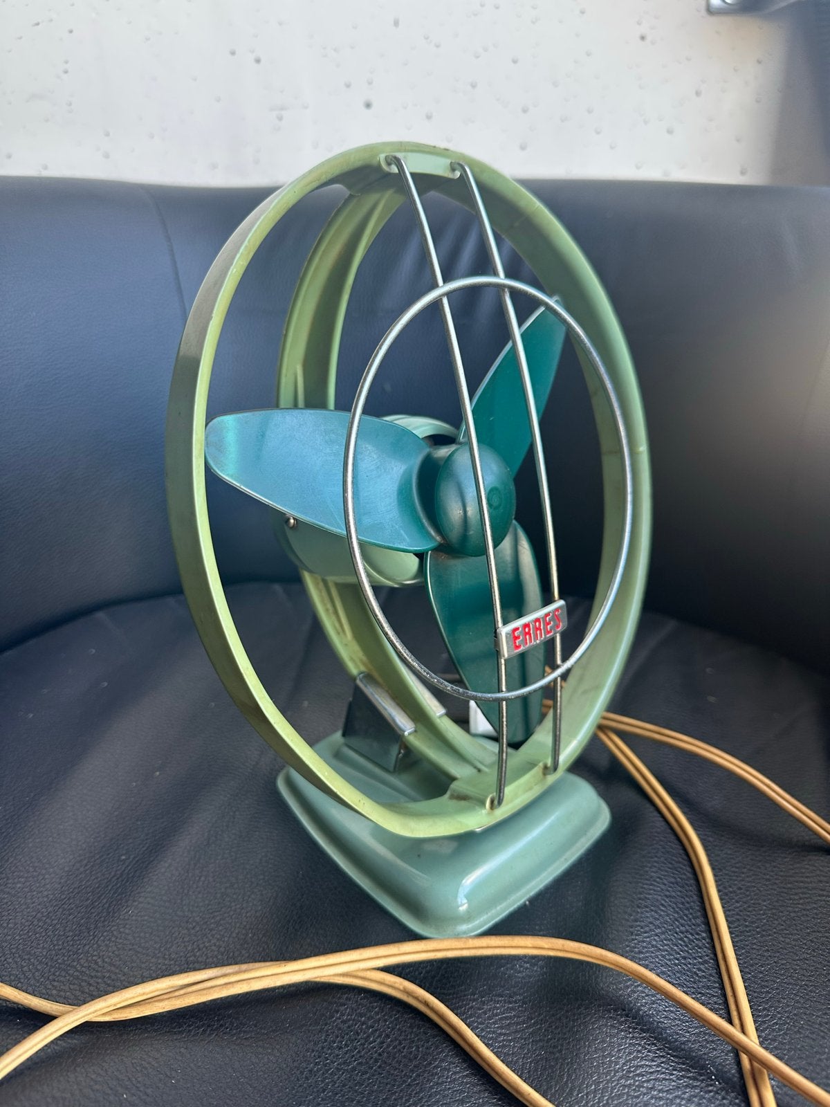 Vintage Erres Tafelventilator - Groen, Ophalen of Verzenden