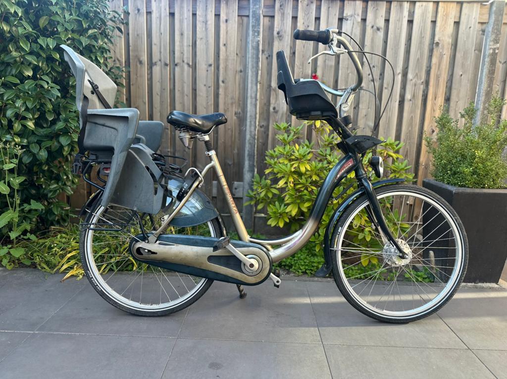 Sparta amazone moederfiets framemaat 54 7 versnellingen, Fietsen en Brommers, Fietsen | Dames | Moederfietsen, Ophalen, 2 zitjes