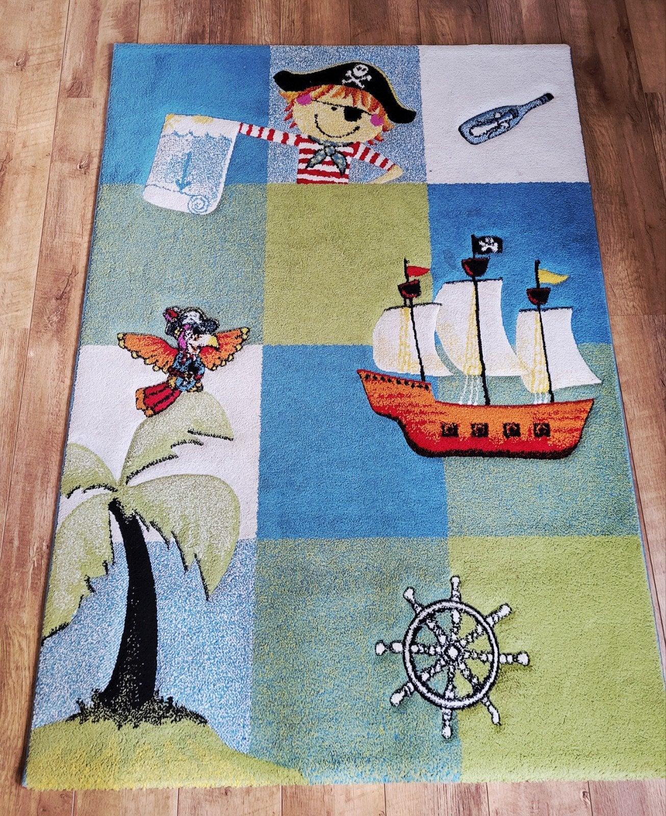 Kinderkamer mat piraat thema 120x170 cm, Ophalen, Gebruikt, Piraat, Kinderlijk, Speels, 150 tot 200 cm