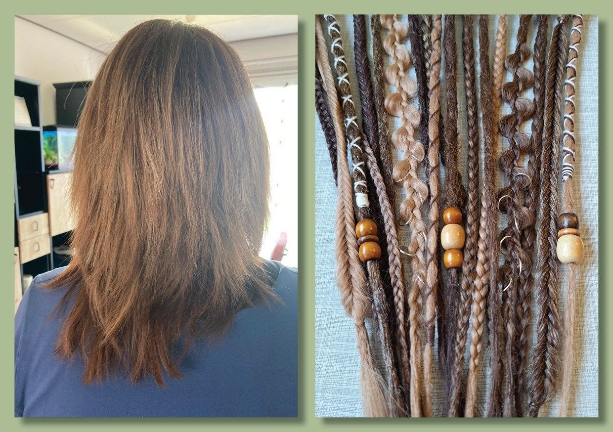 partial synthetische vlechten dreads natuurlijke tinten, Ophalen of Verzenden, Nieuw, Pruik of Haarverlenging