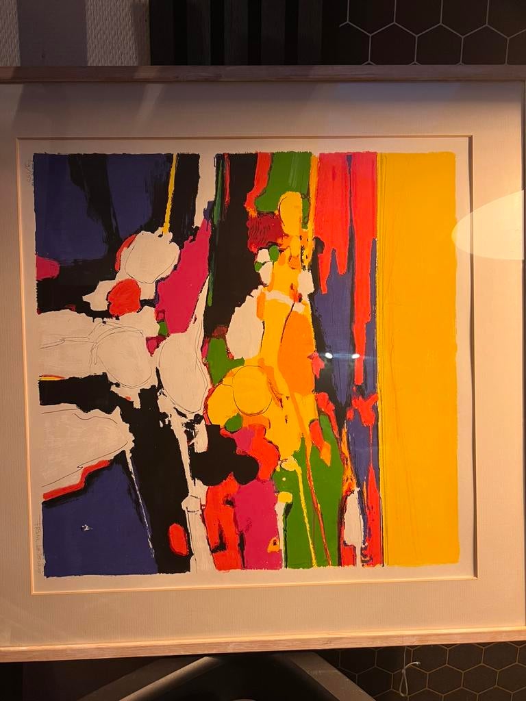 Prachtige abstracte zeefdruk Frank Lejeune (inclusief lijst), Antiek en Kunst, Kunst | Litho's en Zeefdrukken, Ophalen
