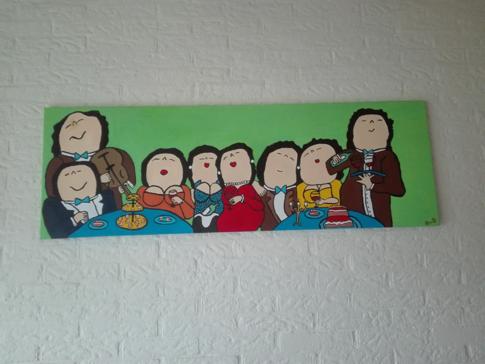 Schilderij 'Dikke Dames' - Handgeschilderd, Antiek en Kunst, Ophalen of Verzenden