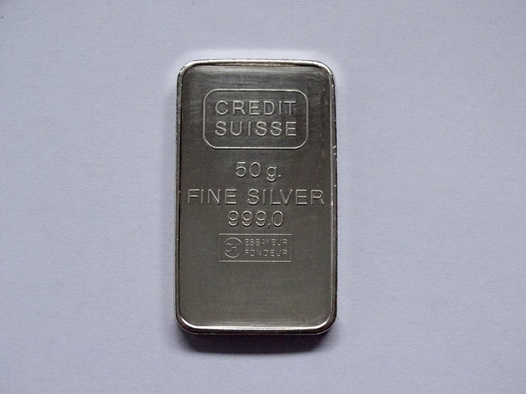 Credit Suisse 50 Gram 999 Zilver Baar, Postzegels en Munten, Verzenden, Zilver