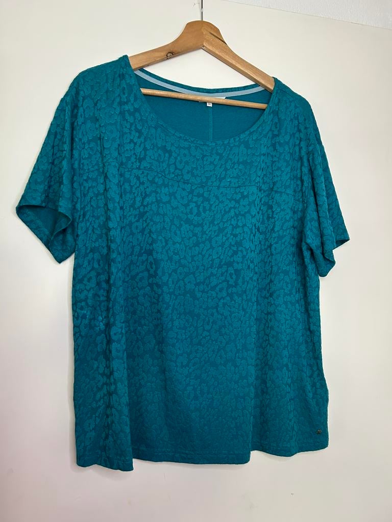 Dames panterprint t-shirt | Sandwich | maat XL | als nieuw, Blauw, Maat 46/48 (XL) of groter, Ophalen of Verzenden, Zo goed als nieuw