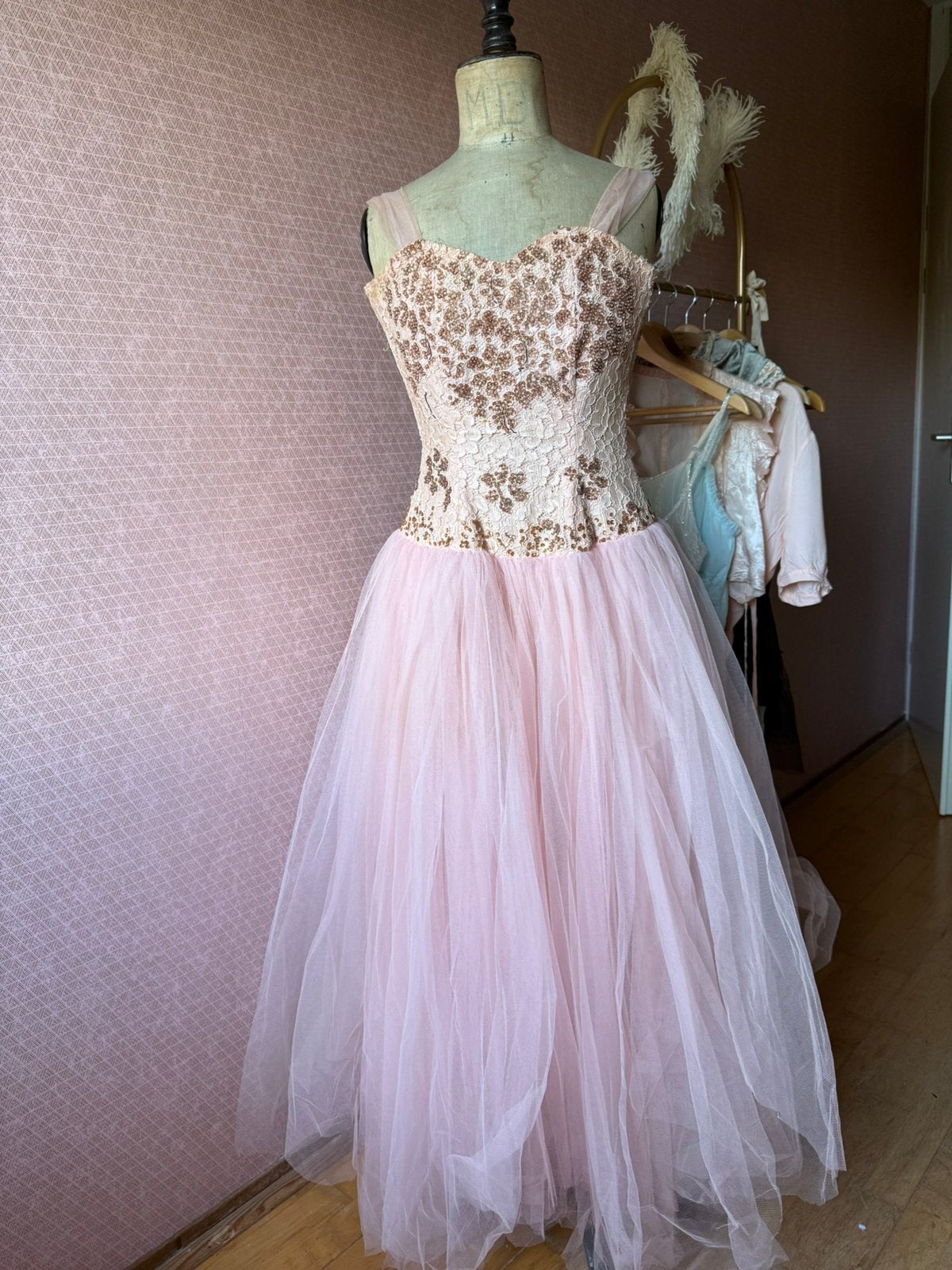 Vintage prom jurk jaren 50/60, Ophalen of Verzenden, Dames, Onbekend