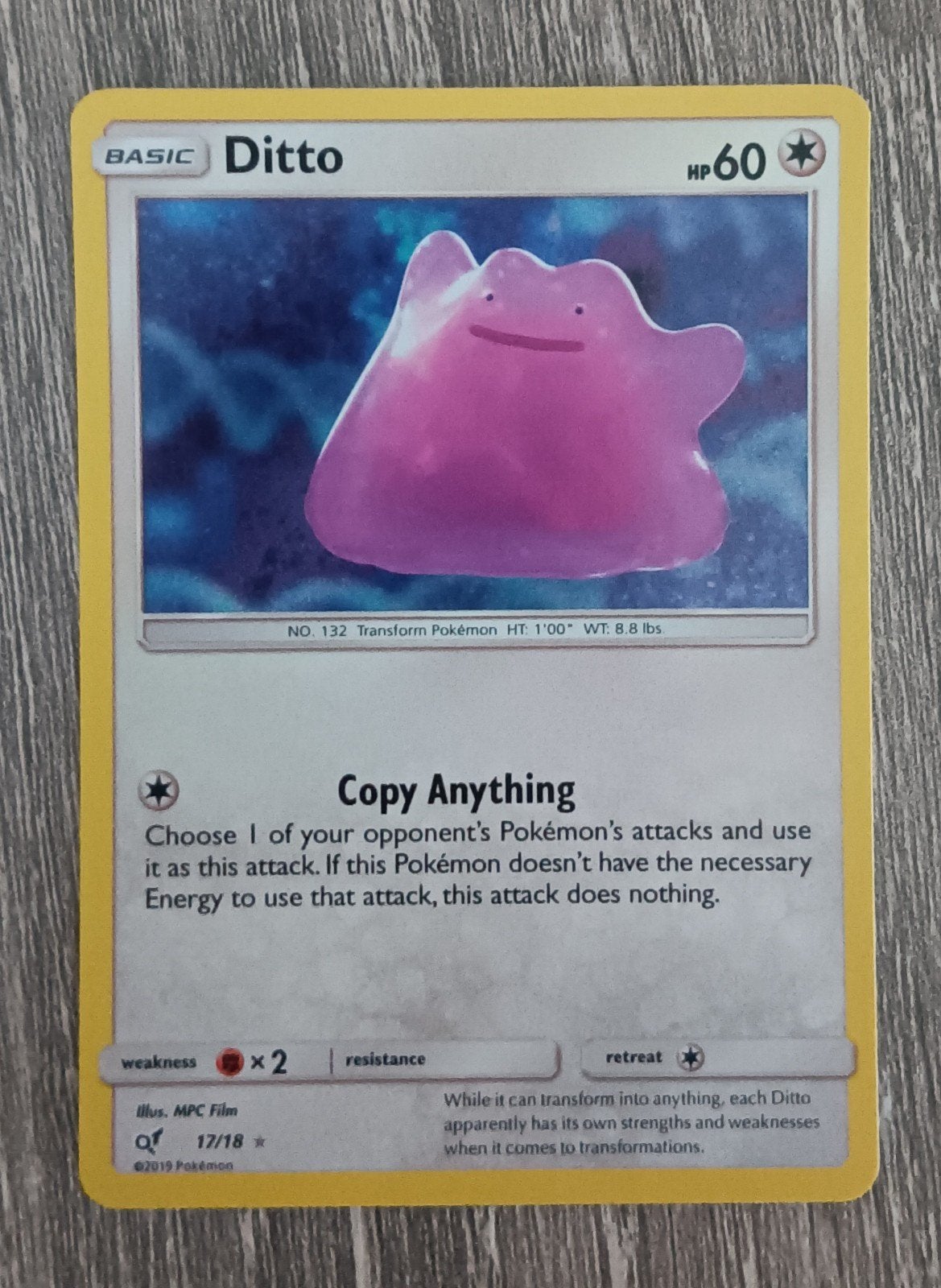 Ditto holo Detective Pikachu, Hobby en Vrije tijd, Verzamelkaartspellen | Pokémon, Ophalen of Verzenden, Zo goed als nieuw, Losse kaart