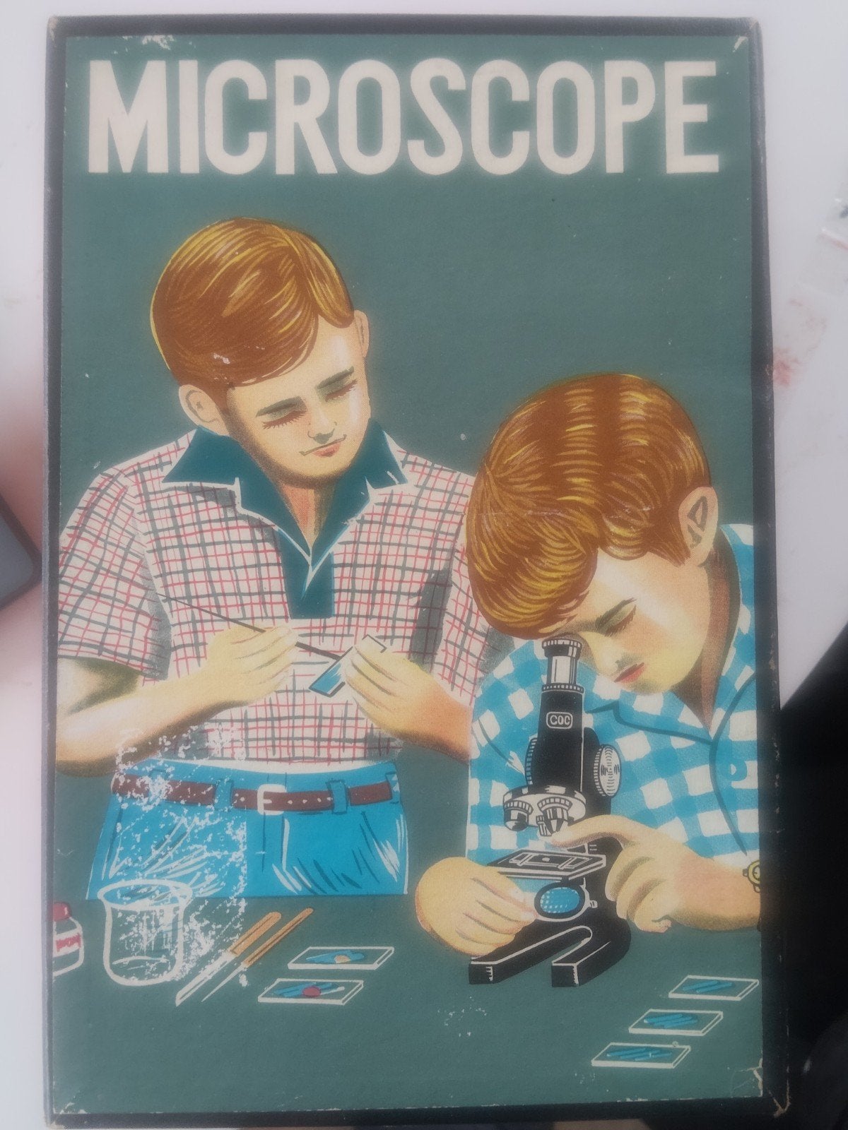 Vintage Microscoop Set Jaren 60 Japan - Compleet & Prachtig!, Ophalen, Zo goed als nieuw, Minder dan 400x, Biologische microscoop