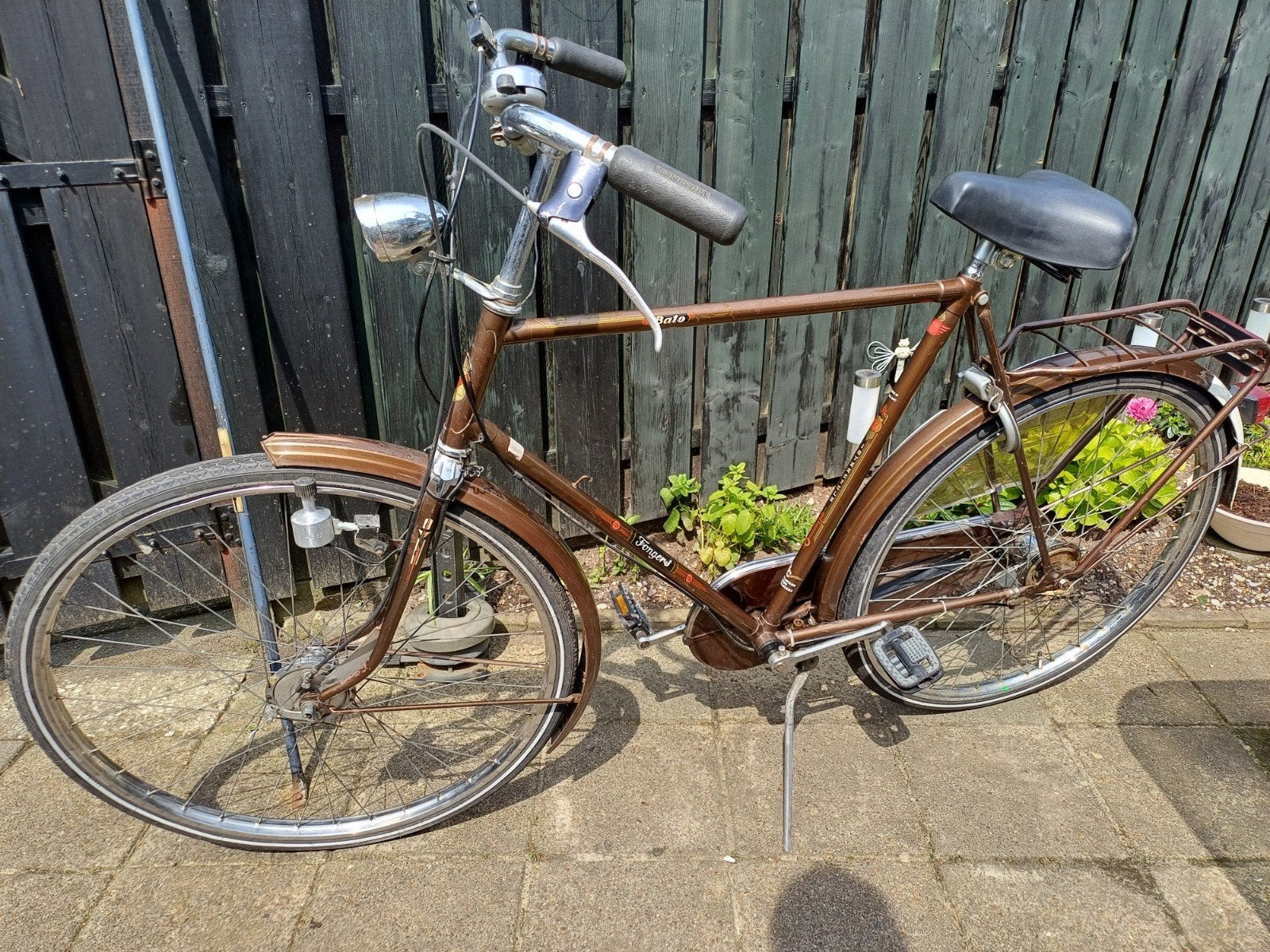 Vintage Fongers fiets - Bruin, Velgrem, Ophalen, Overige merken, 53 tot 56 cm