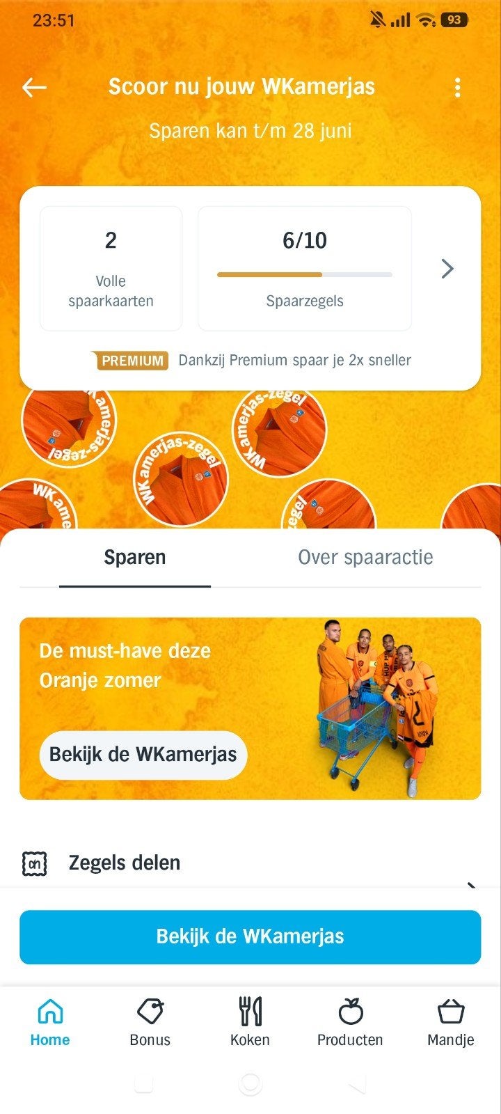 AH WK actie 2 volle kaarten en 6 losse zegels, Albert Heijn, Ophalen of Verzenden
