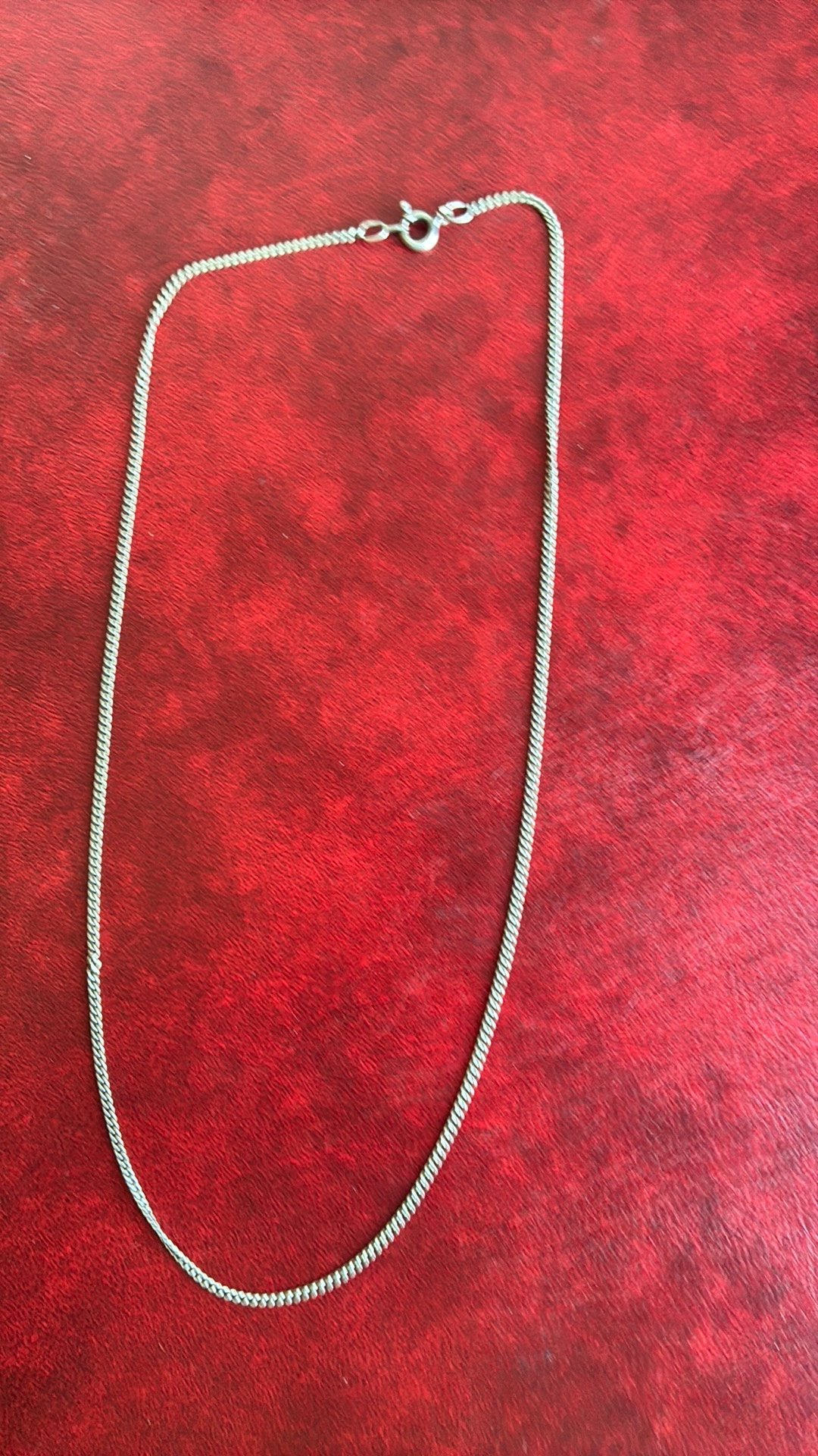 835 zilver ketting 43 cm 2 mm gourmetschakel, Ophalen of Verzenden, Gebruikt, Zilver, Zilver