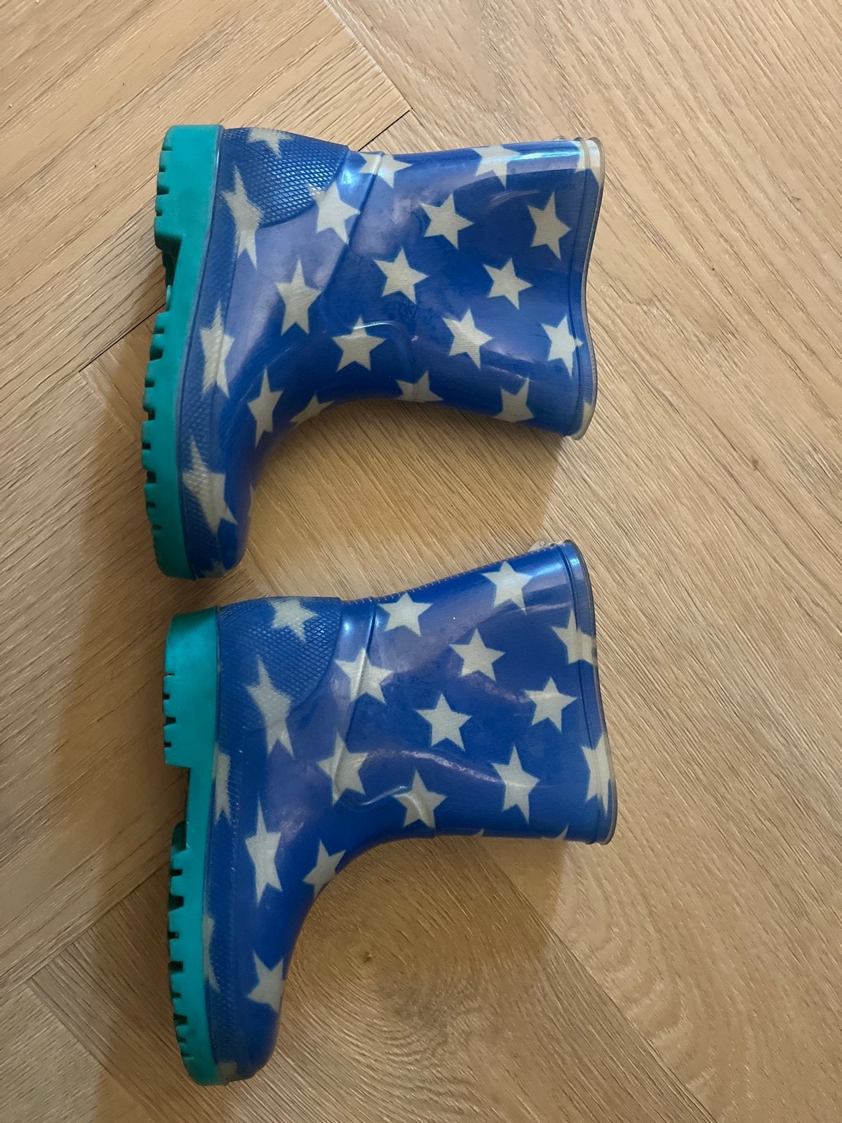 Blauwe regenlaarzen met sterren, maat 21, Ophalen of Verzenden, Gebruikt, Jongen of Meisje