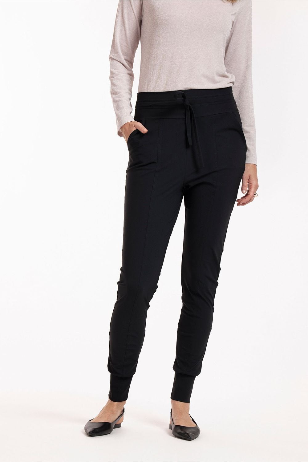Studio anneloes franka broek XL zwart travelstof, Zwart, Maat 46/48 (XL) of groter, Ophalen of Verzenden, Zo goed als nieuw