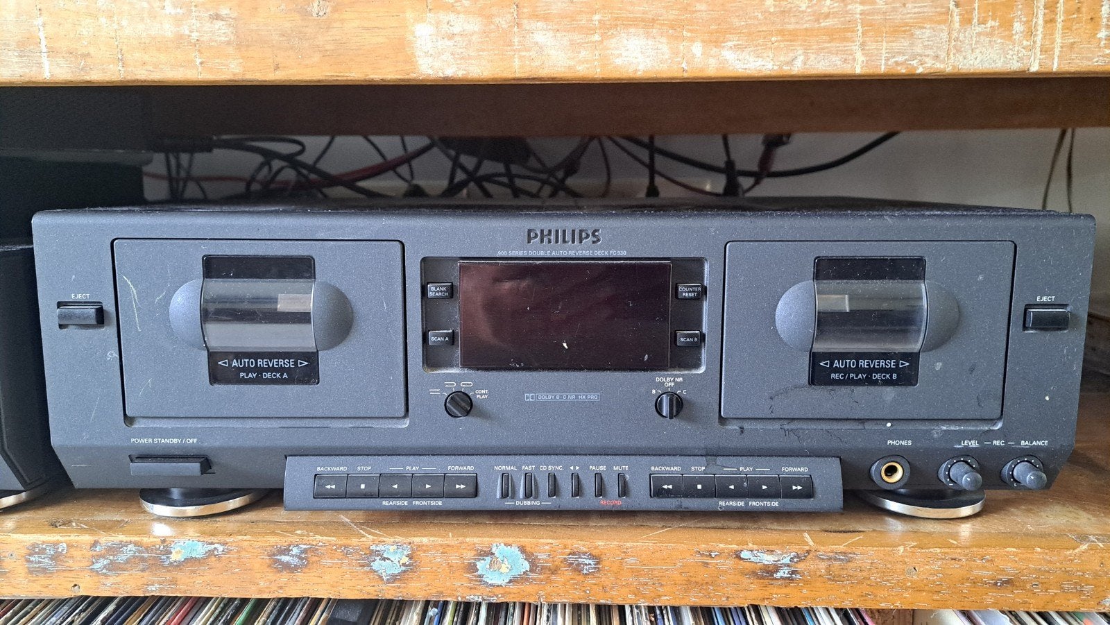 Philips FC930 Dubbel Cassettedeck - Auto Reverse, Ophalen, Dubbel, Philips, Auto-reverse
