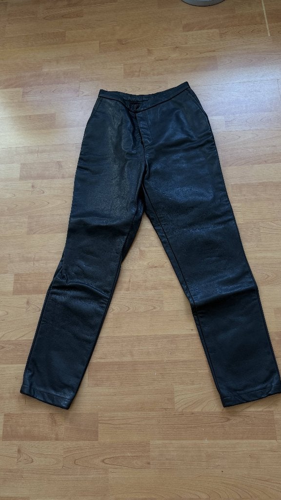 Handgemaakte leren broek, Zwart, Ophalen of Verzenden, Zo goed als nieuw, Maat 36 (S)