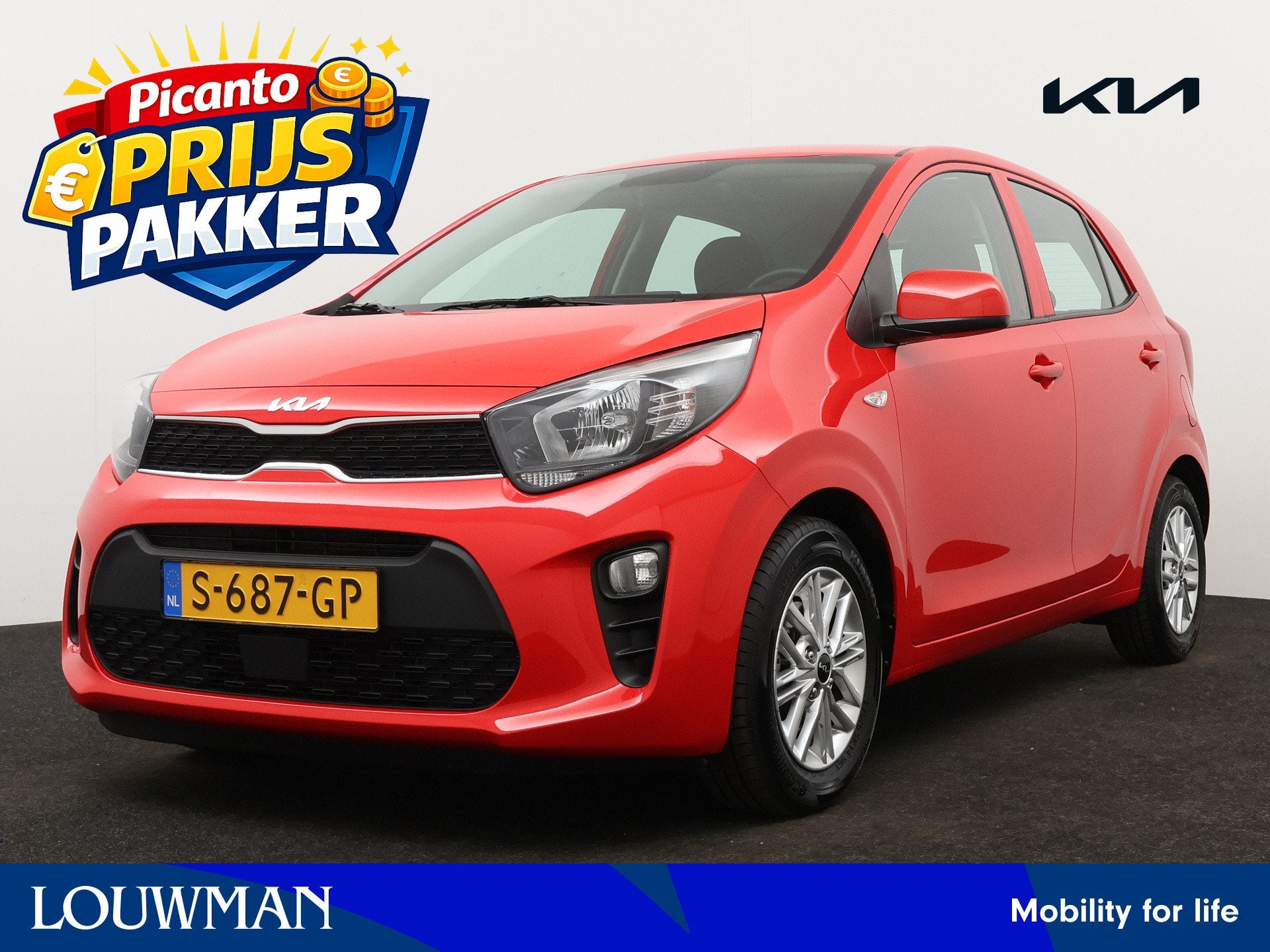 Kia Picanto 1.0 DPi DynamicLine | Airco | Achteruitrijcamera, Voorwielaandrijving, 12 maanden, Stof, Gebruikt