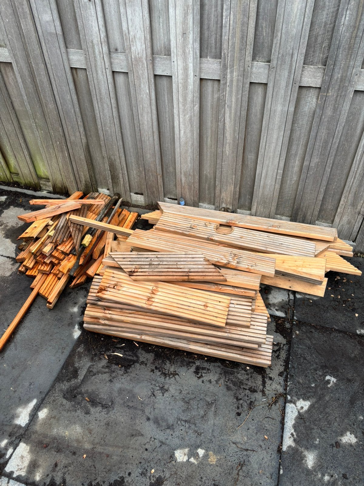 (Haard) vlonder hout. Planken, Doe-het-zelf en Verbouw, Hout en Planken, Ophalen, Minder dan 25 mm, Zo goed als nieuw, Plank