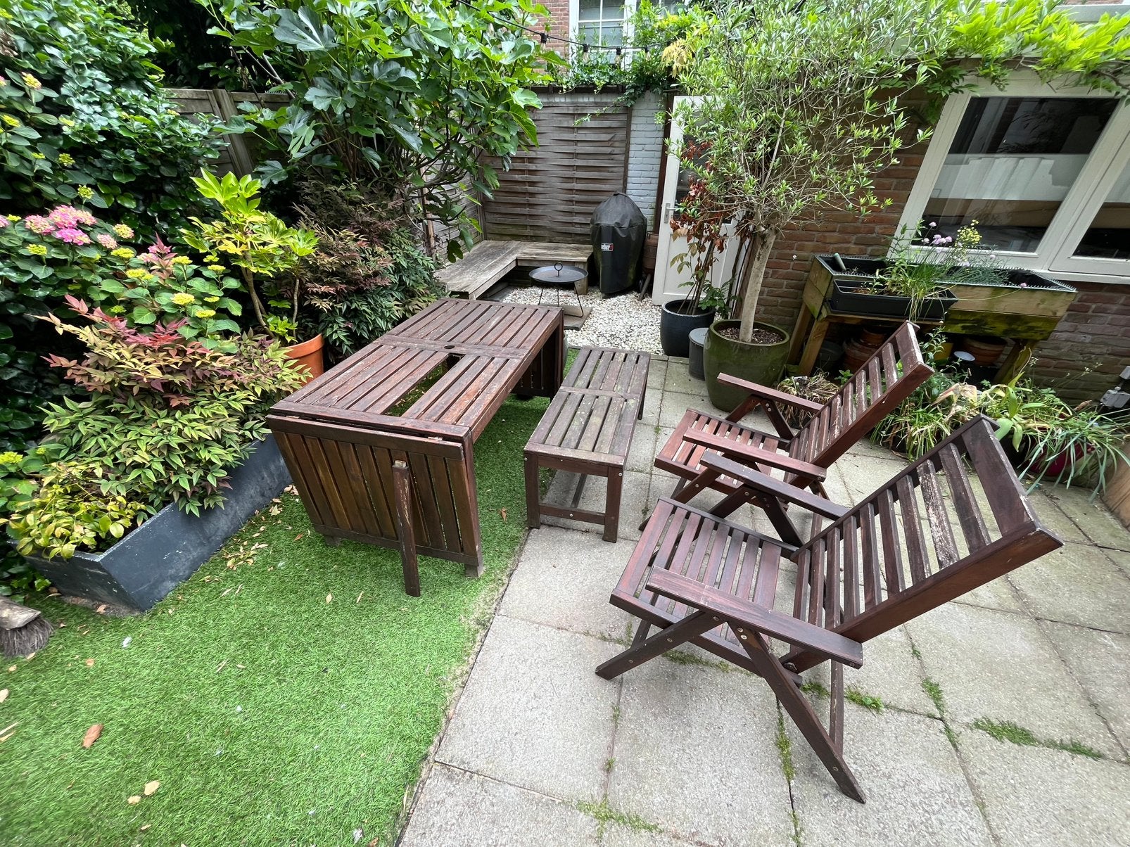 Tuinset ikea nammaro, Ophalen, Gebruikt, Hout, 2 zitplaatsen