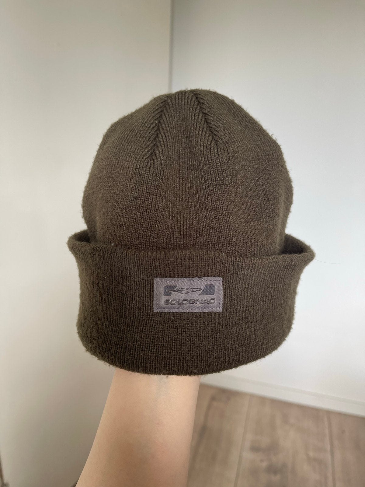 Dark Olive Green Ribbed Beanie, Verzenden, Zo goed als nieuw, One size fits all, Hoed