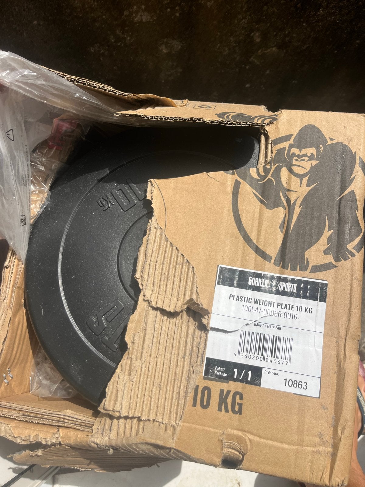2 x Gorilla Sports Halterschijf 10 KG, Ophalen, Nieuw, Armen, Halterschijven
