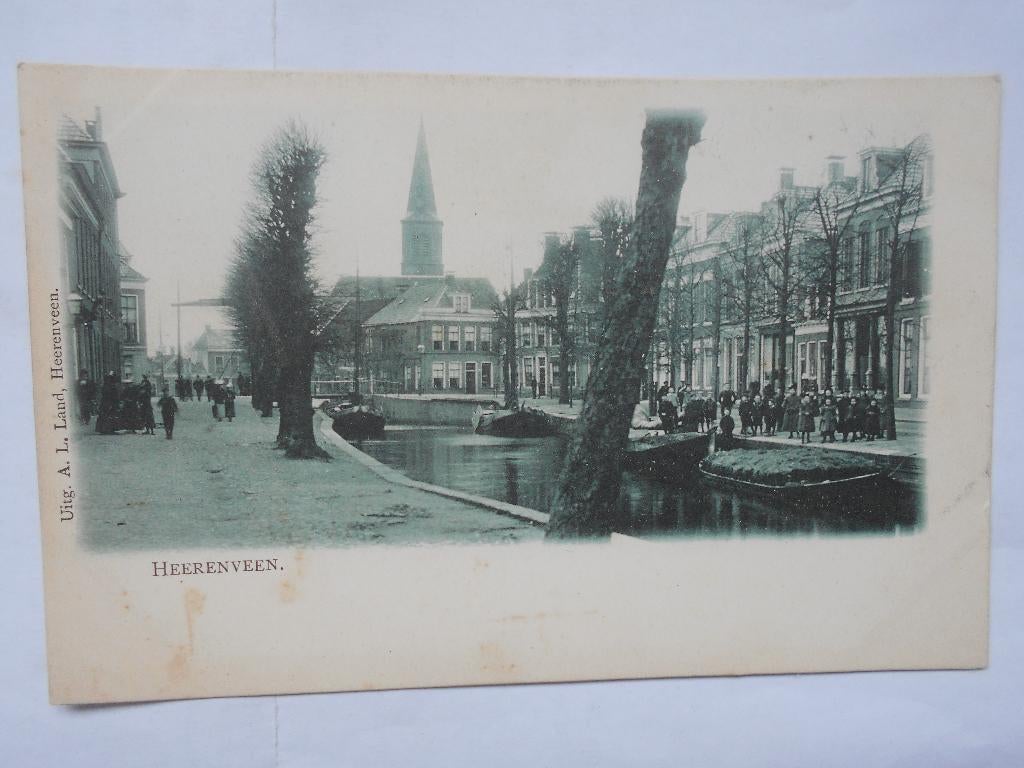 Heerenveen unieke oude kaart uitgave: A. L Land Heerenveen, Ophalen of Verzenden, Voor 1920, Ongelopen, Friesland