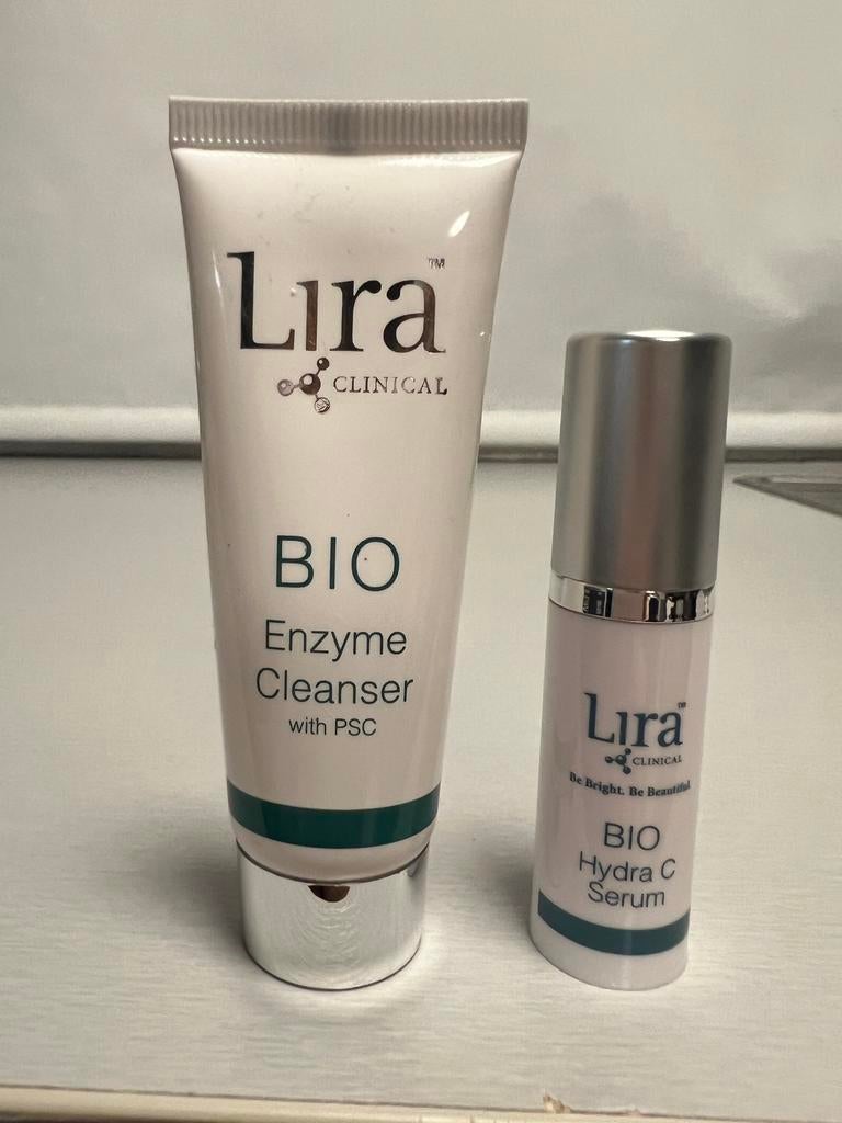 Lira Clinical BIO Enzyme Cleanser 29ml + BIO Hydra C Serum, Ophalen of Verzenden, Nieuw, Gehele gezicht, Reiniging