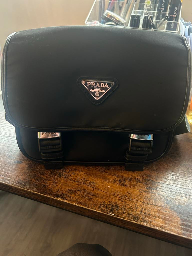 Prada Heren Schoudertas - Zwart Nylon, Ophalen of Verzenden, Gebruikt, Zwart, Overige merken