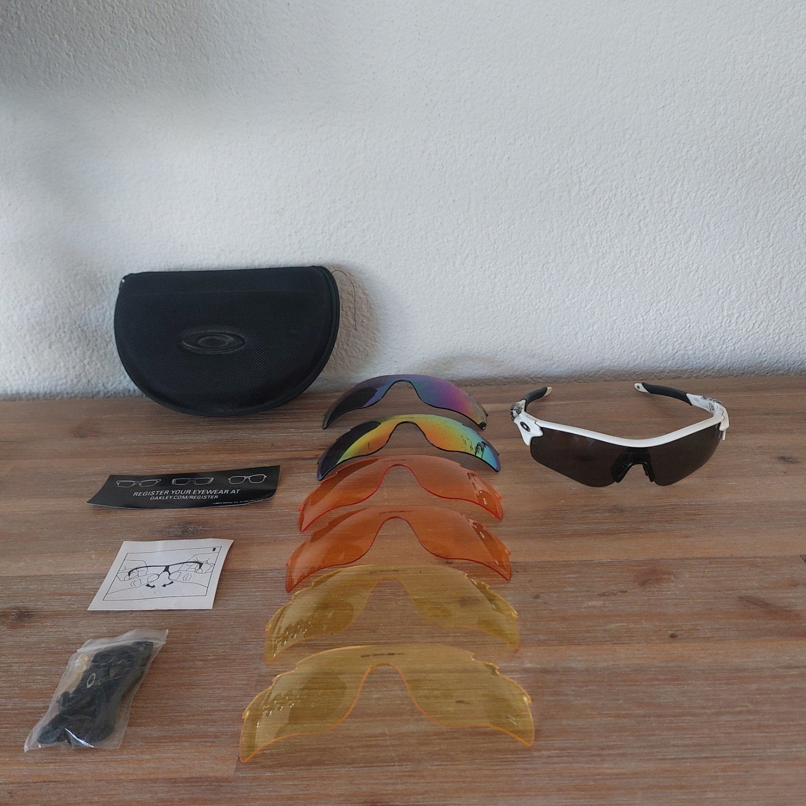 Oakley Radarlock gepolariseerde Zonnebril, Gebruikt, Zonnebril, Wit, Ophalen of Verzenden