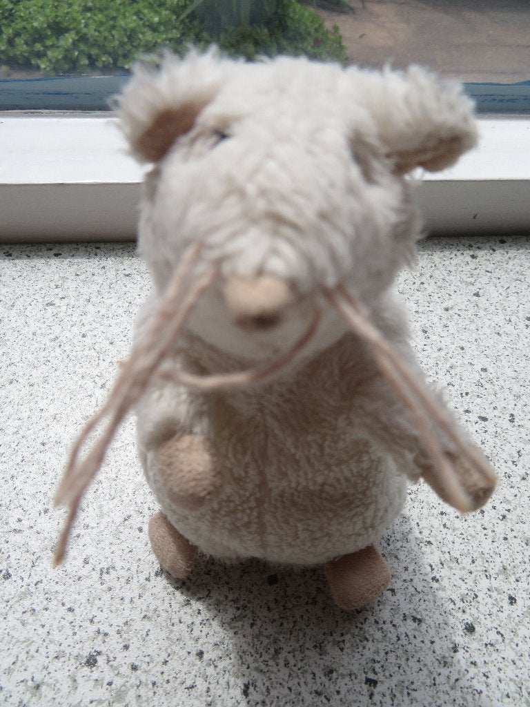 Wit velours muis grijs muisje rat ratje van IKEA, Muis, Gebruikt, IKEA, Ophalen of Verzenden