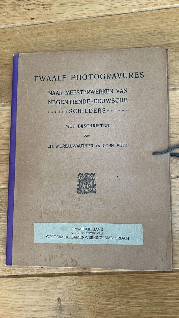 Twaalf fotogravures negentiende-eeuwse schilders, Dagelijks leven, 1800 - 1899, Met tekst, Ophalen of Verzenden