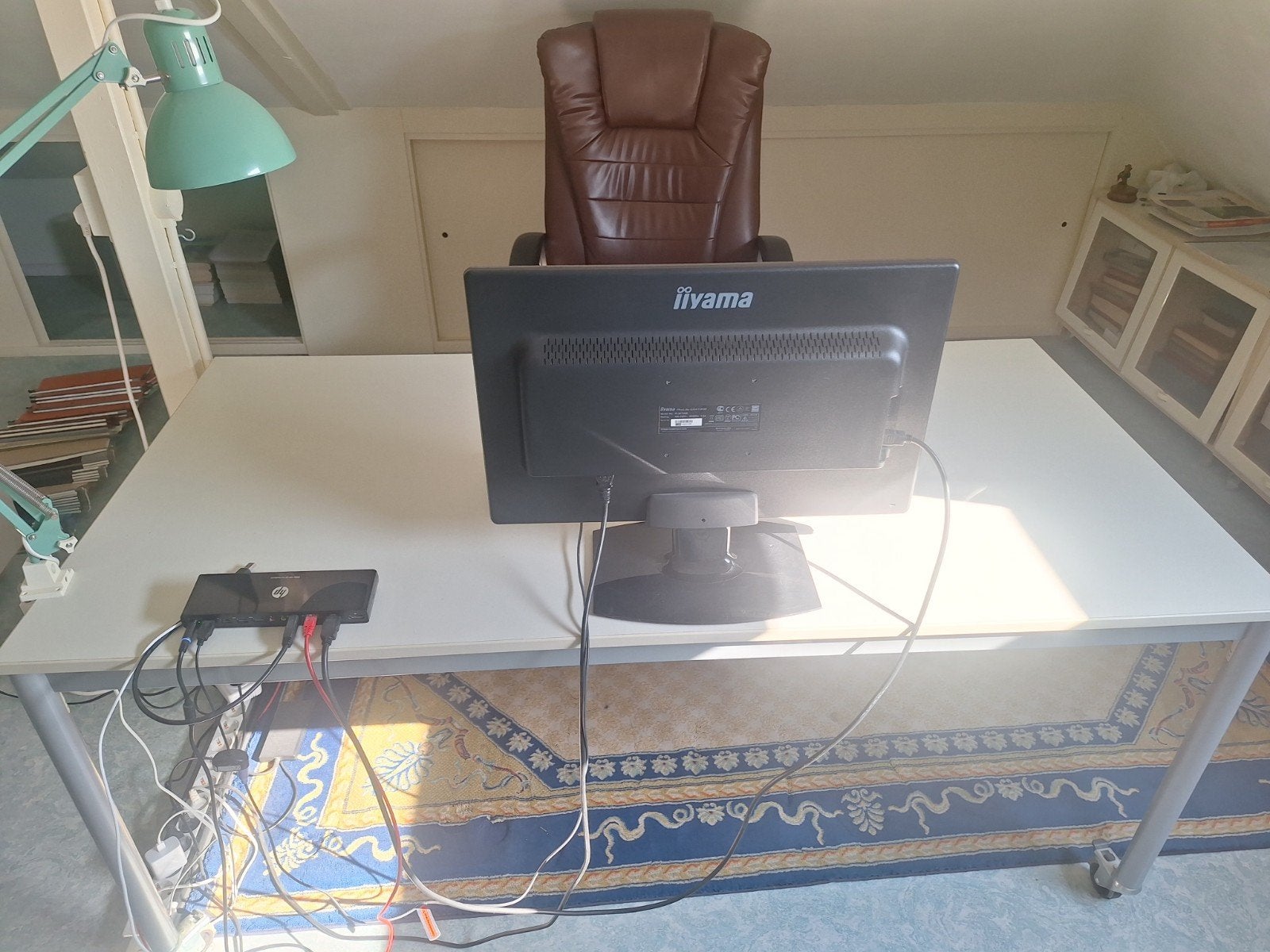 Ikea bureau + lamp + stoel, Ophalen, 160 cm, Gebruikt, Scandinavisch