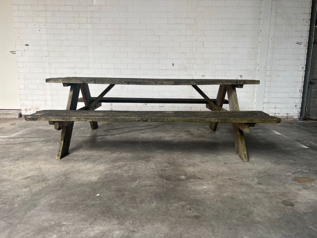 Grote Houten Picknicktafel Tuinset Tuintafel Bank, Ophalen of Verzenden, Gebruikt, Rechthoekig, Hout