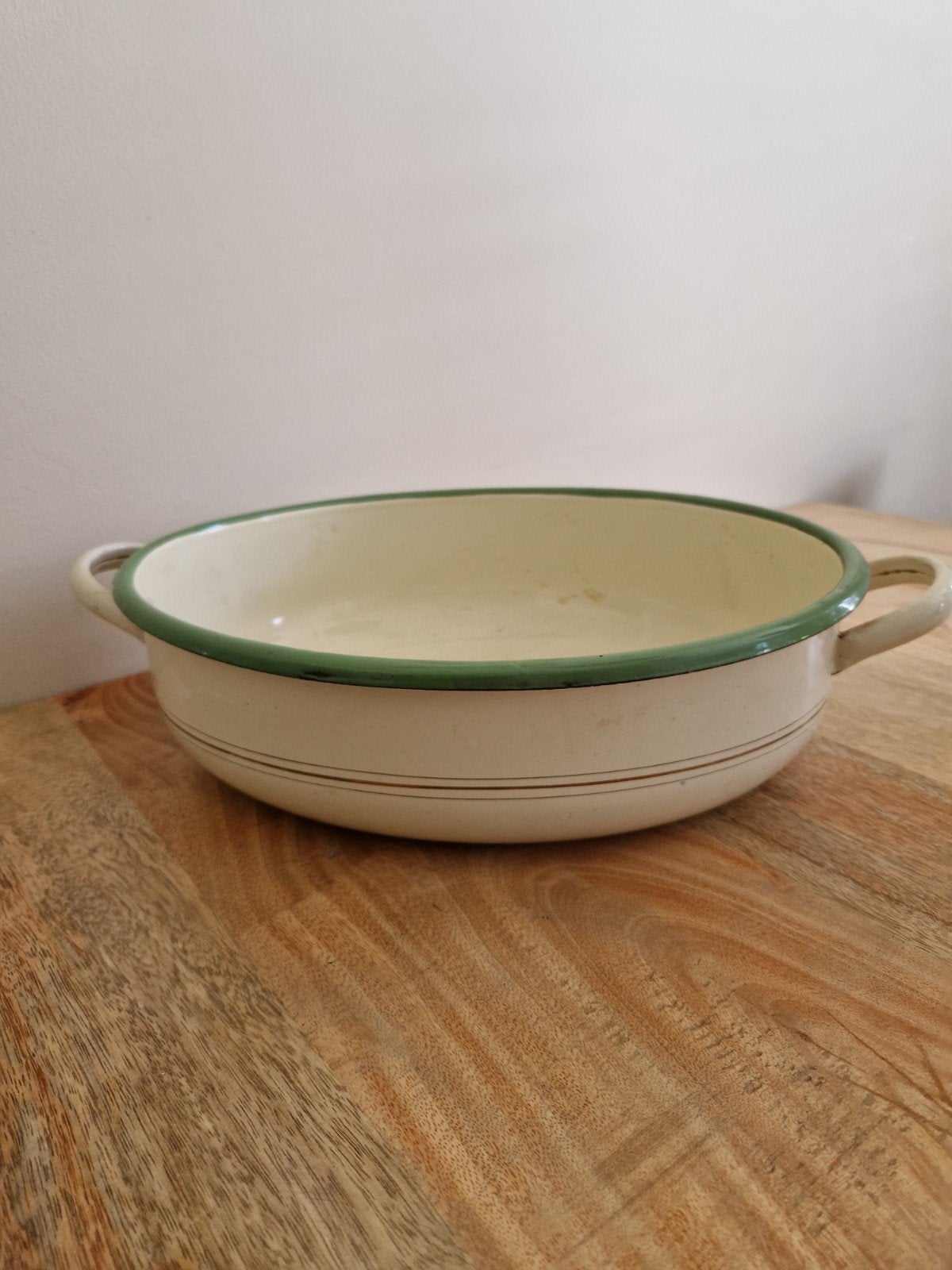 Vintage geëmailleerde ovenschaal met handvatten, Ophalen of Verzenden