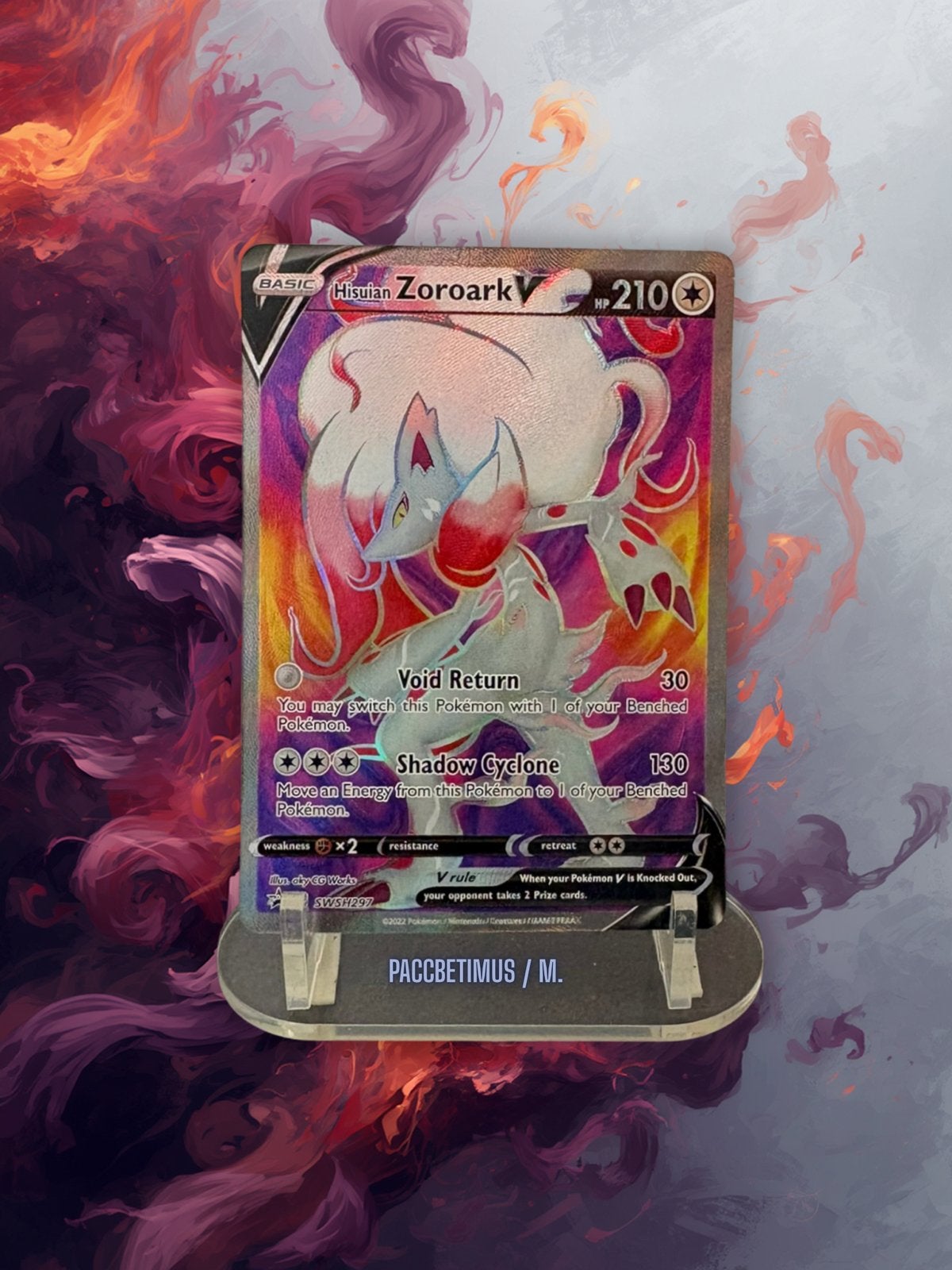 Hisuian Zoroark V (Full Art) Pokémon kaart, Ophalen of Verzenden, Zo goed als nieuw, Losse kaart, Foil