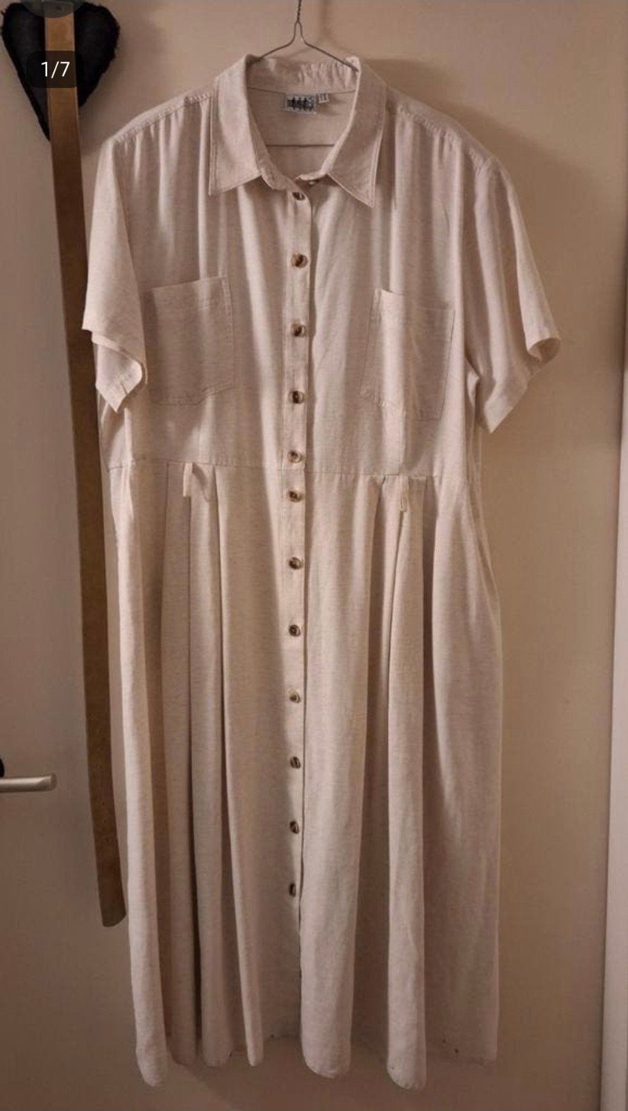 Today - linnen jurk + ceintuur - maat 50, Kleding | Dames, Grote Maten, Today, Ophalen of Verzenden, Zo goed als nieuw, Jurk