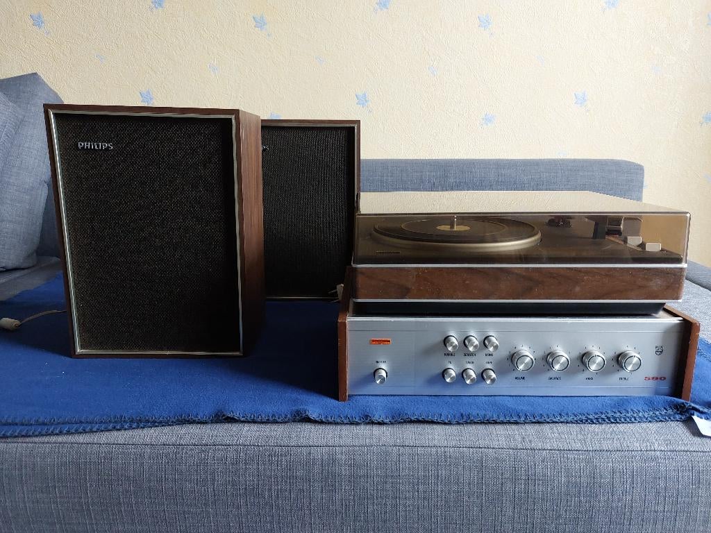 Philips set uit de 60-70tiger jaren., Audio, Tv en Foto, Versterkers en Receivers, Gebruikt, Ophalen, Overige merken, Minder dan 60 watt