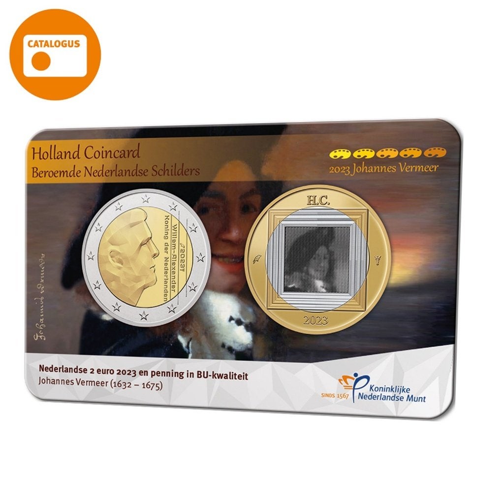 Holland Coinfair Johannes Vermeer in Coincard 2023 BU, Postzegels en Munten, Ophalen of Verzenden, Koningin Beatrix, Euro's