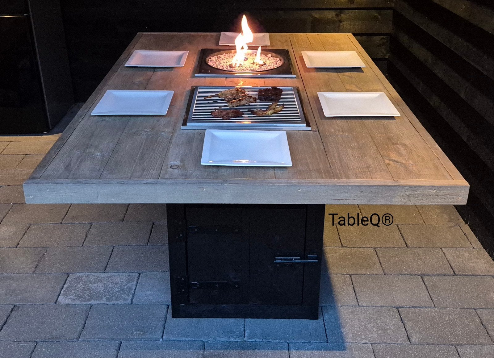 BBQ-tafel gasbarbecue en drankelement ingebouwd in tafel bbq, Verzenden, Nieuw
