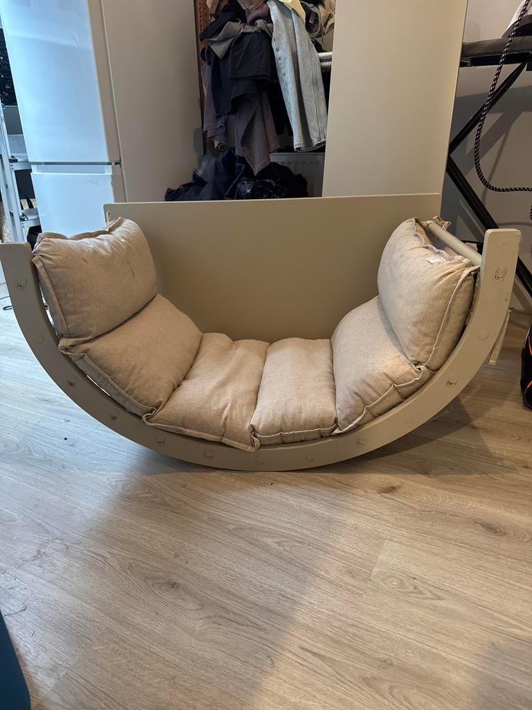 Fitwood Klimboog met Glijbaan en Kussen - Montessori Speelgo, Ophalen, Gebruikt, Glijbaan