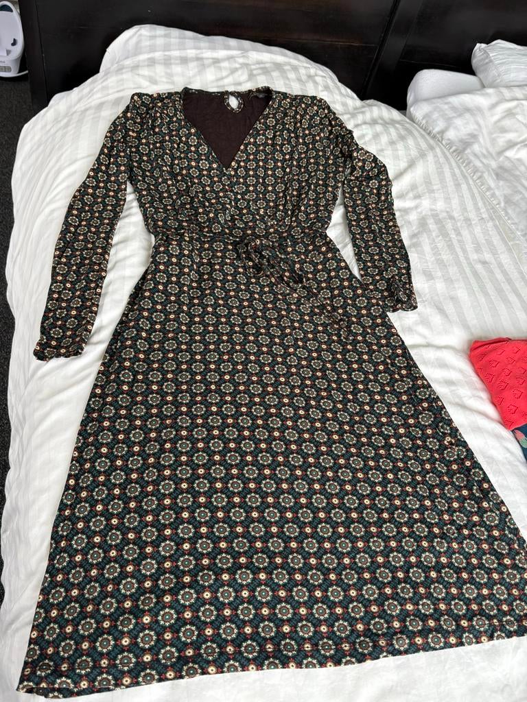 KING LOUIE Maxi jurk met bloemenprint en lange mouwen, Maat 38/40 (M), Overige kleuren, Verzenden, Zo goed als nieuw