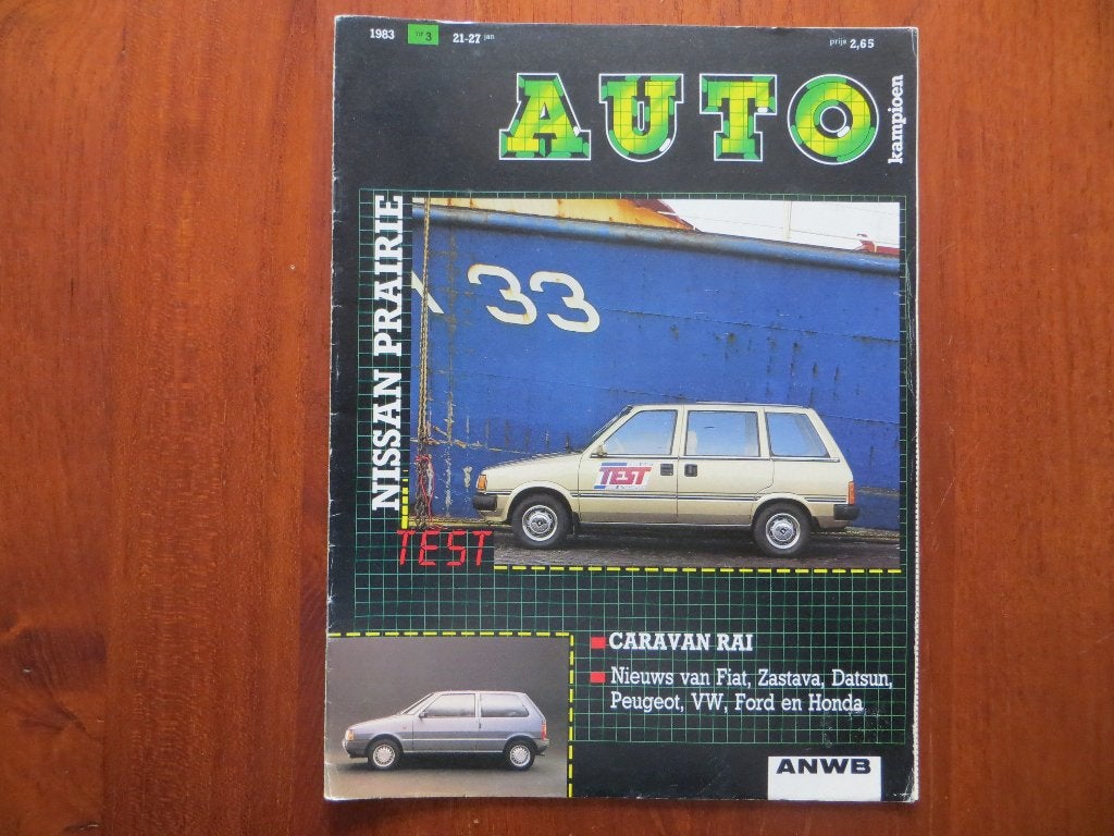 Autokampioen 3 1983 Nissan Prairie, Caravan RAI, nwe Prelude, Boeken, Auto's | Folders en Tijdschriften, Ophalen of Verzenden