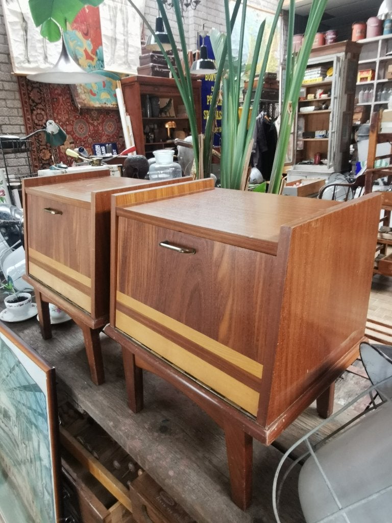 Vintage nachtkastjes set, Ophalen, Zo goed als nieuw, Minder dan 45 cm, Minder dan 55 cm