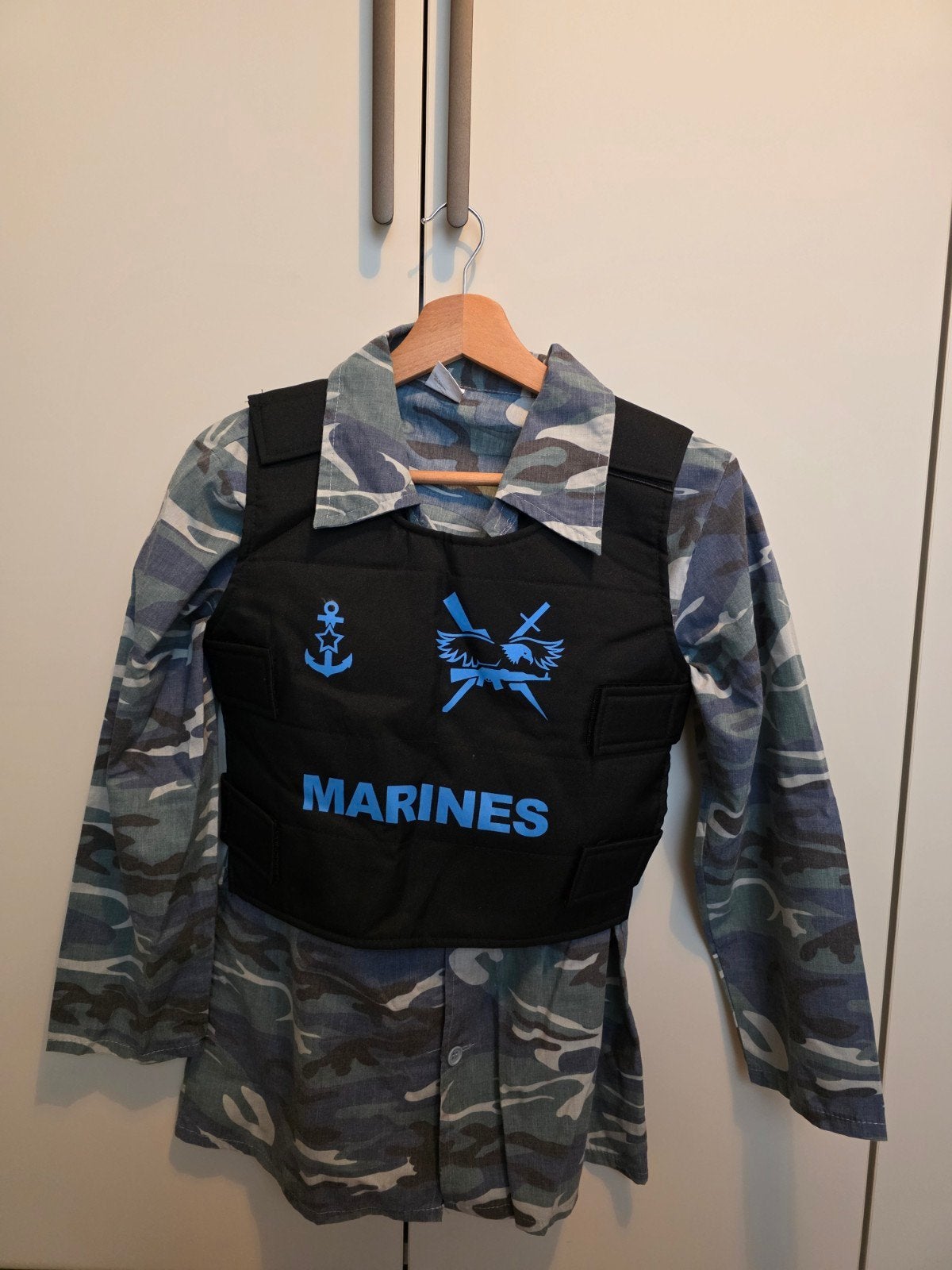 Camouflage marine verkleedset met vest - Maat 152, Ophalen, Zo goed als nieuw, 146 t/m 152, Jongen of Meisje
