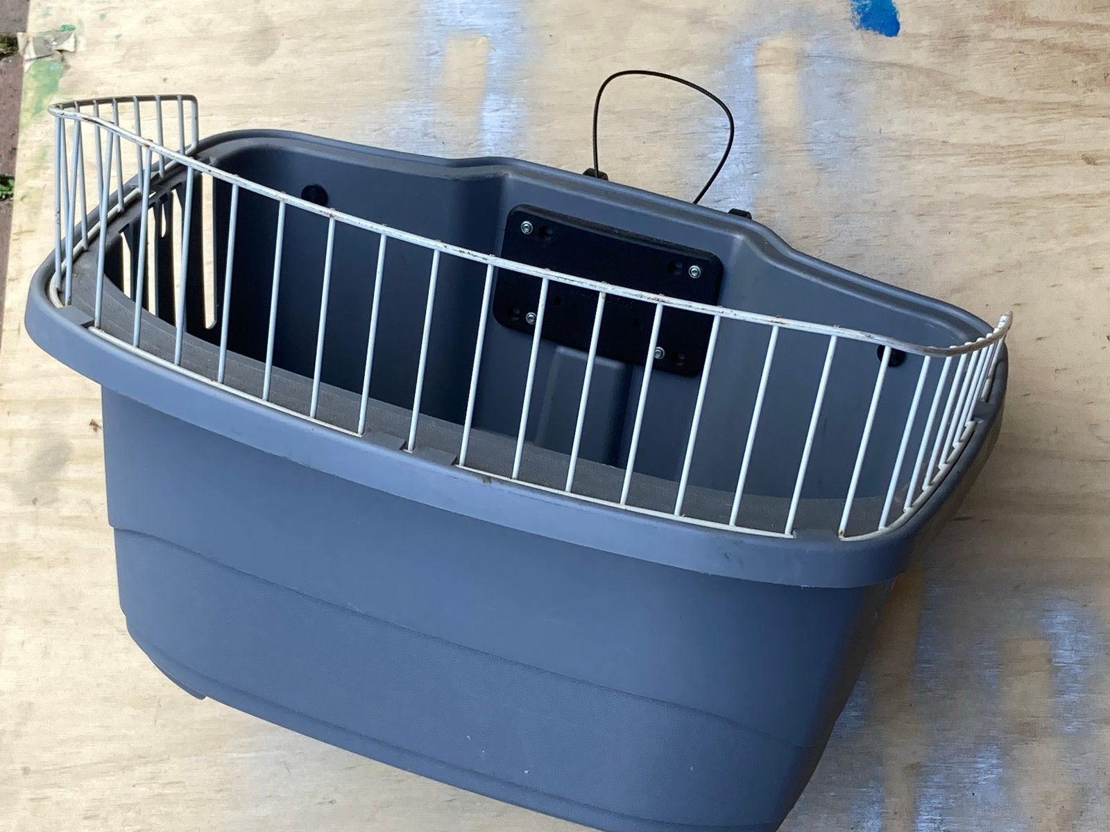 Fietsmand met Klickfix adapter - Grijs, Ophalen of Verzenden, Gebruikt, Fietsmand, Stuurbevestiging