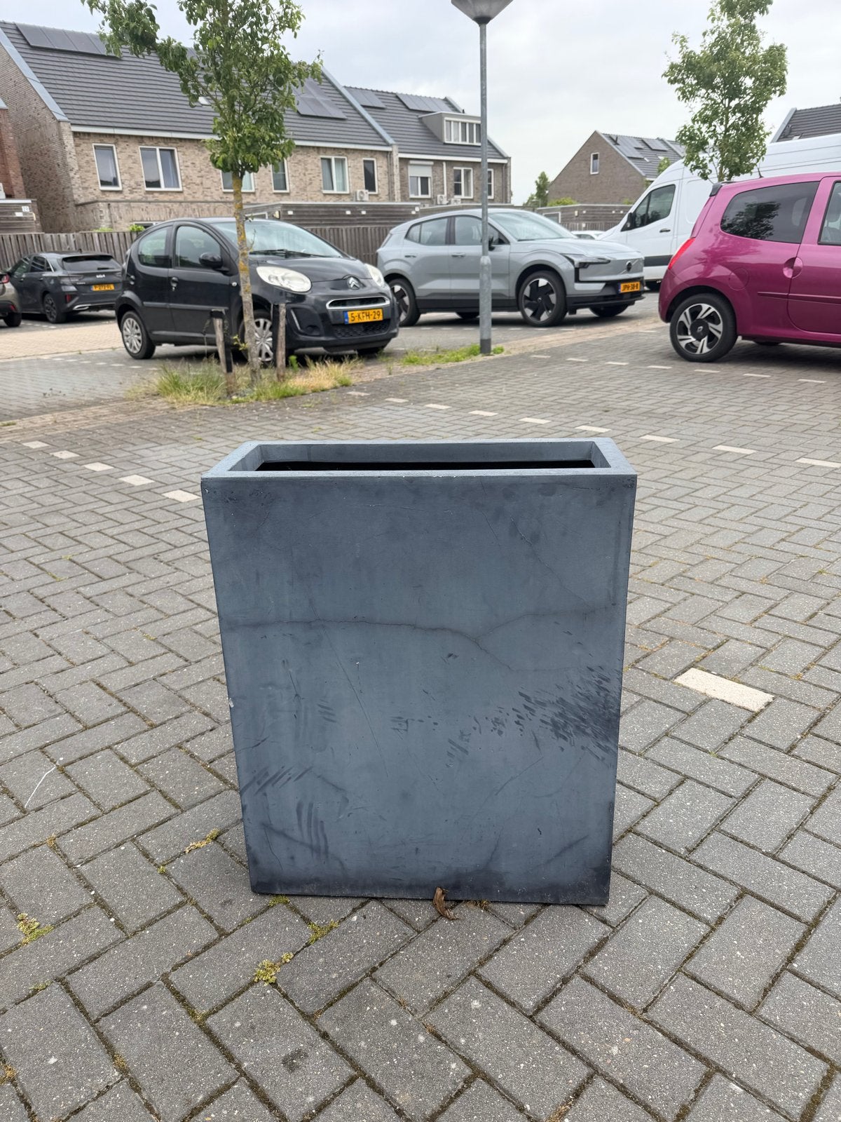 Plantenbak antraciet, Tuin en Terras, Bloembakken en Plantenbakken, Ophalen, Gebruikt, Balkon, Vierkant